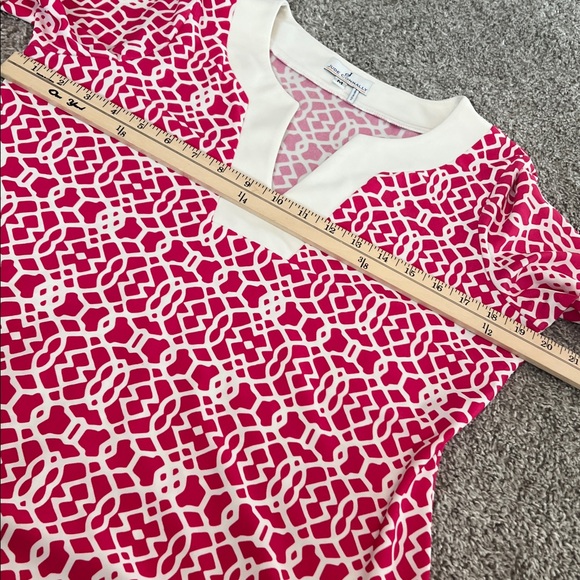 Jude Connally Holly Dress Pink white geometric tunic dress M Medium - Picture 15 of 16